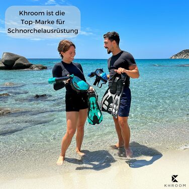 Маска для снорклінгу Khroom Seaview Y CO2-безпечна, повнолицева, для дорослих та дітей XS (зріст 90-130 см), світло-блакитна, альтернатива набору для снорклінгу
