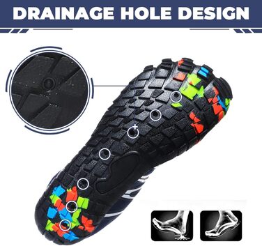 Чоботи для плавання Ziitop: чоловічі та жіночі, для пляжу, швидко сохнуть, з дренажними отворами. Ідеальні для каякінгу, фітнесу, трейлраннінгу та хайкінгу. Розміри 35-46.