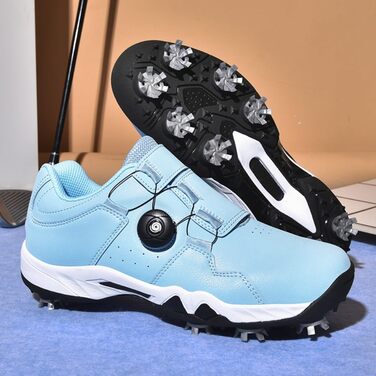 Жіночі гольф-туфлі водонепроникні, дихаючі, з шипами, для тренувань, розмір 36-42 EU, блідо-блакитні