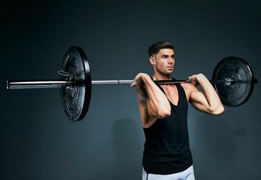 Олімпійські диски для штанги GORILLA SPORTS, гумові, чорні, 5-25 кг, 50 мм, нековзні