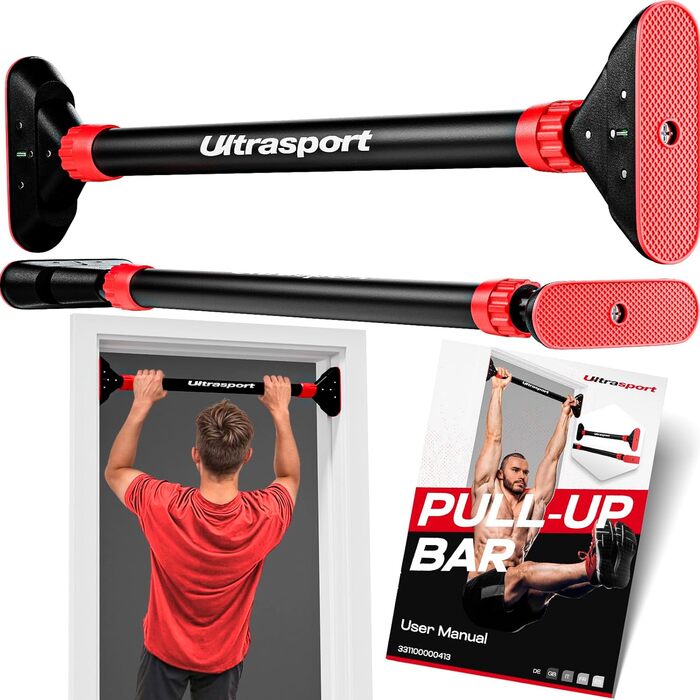 Турнік для дверей Ultrasport, розсувний 66,5-93 см, без свердління, нековзкий, з поролоновими ручками