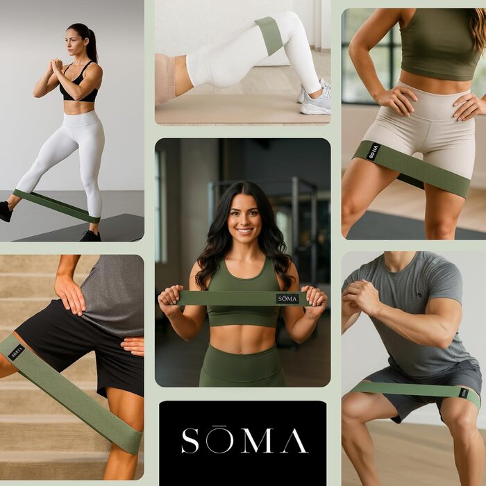 Стрічки для фітнесу Sōma Terra – набір еластичних стрічок для всього тіла, йоги, пілатесу та тренувань у залі. 8 стрічок (4 короткі + 4 довгі)
