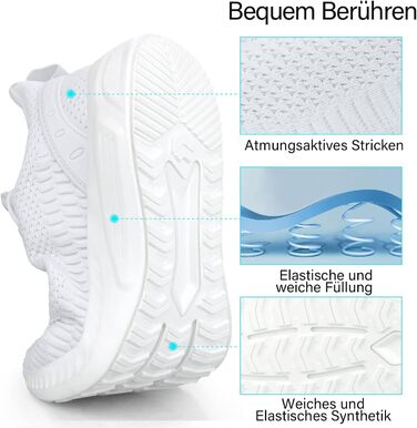 Жіночі кросівки Feethit для бігу та фітнесу: легкі, дихаючі, з гумовою підошвою, розмір 40 EU, білі