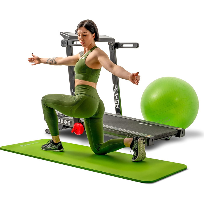 Бігова доріжка Hop-Sport Aspire HS-2500LB для дому, 3 к.с., 50x125 см, до 18 км/год, USB, Bluetooth, дисплей, навантаження до 150 кг, нахил до 15°
