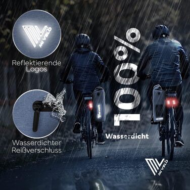 Велосумка MIVELO 3в1 для багажника, рюкзак, сумка через плече, водонепроникна, без ПВХ, з чохлом для ноутбука, джинсова синя