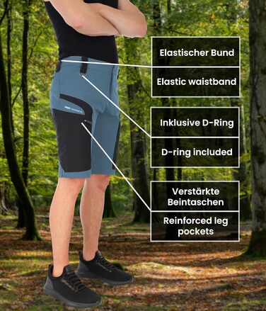 Чоловічі шорти для трекінгу PUMA Workwear Pro-One Adventure — міцний нейлон, 4-way stretch, Sky Blue, розмір L