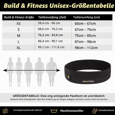 Поясна сумка-органайзер для бігу Build & Fitness (чорний). Тримач для телефону, ключів, зручна та легка для iPhone та Samsung