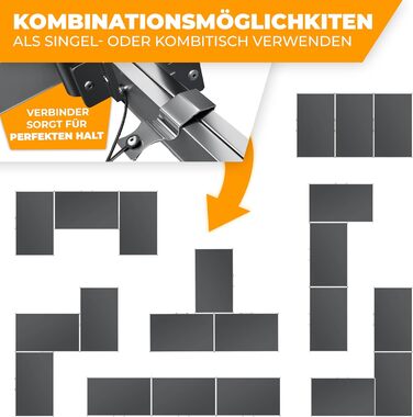 KESSER® Багатофункціональний стіл Profi 3 в 1, 100x60 см, антрацит - розкладний стіл для дому, ярмарку, кемпінгу, витримує 90 кг