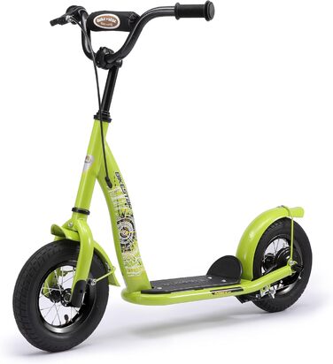Дитячий роликовий самокат STAR SCOOTER з повітряними колесами (10 дюймів) для хлопчиків та дівчаток 4-5 років. Зелений