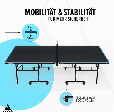 Стол для настільного тенісу JOOLA J100A OUTDOOR - професійний, розкладний, з алюмінієвою поверхнею, для гри на відкритому повітрі