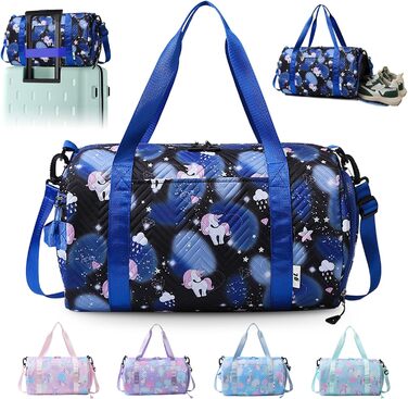 Спортивна сумка з єдинорогом, чорна – унісекс для тренувань та спорту