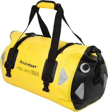 Водонепроникна сумка для подорожей Wild Heart PVC500D 40L, 66L, 100L з регульованим плечовим ременем та внутрішньою кишенею, жовта