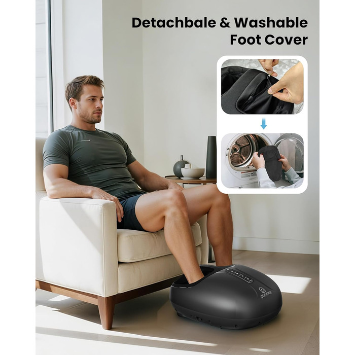 Масажер для ніг Shiatsu з підігрівом COMFIER - для діабету, п'яткової шпори, офісу. Розмір до 46.