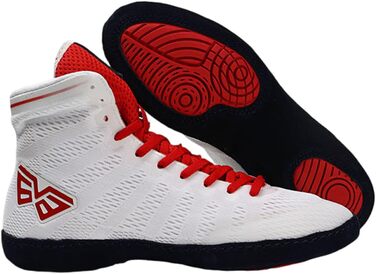 Боксівські кросівки для жінок та чоловіків, 44EU, червоно-білі: стабільність, комфорт, для боксу, боротьби, кікбоксингу та ін.