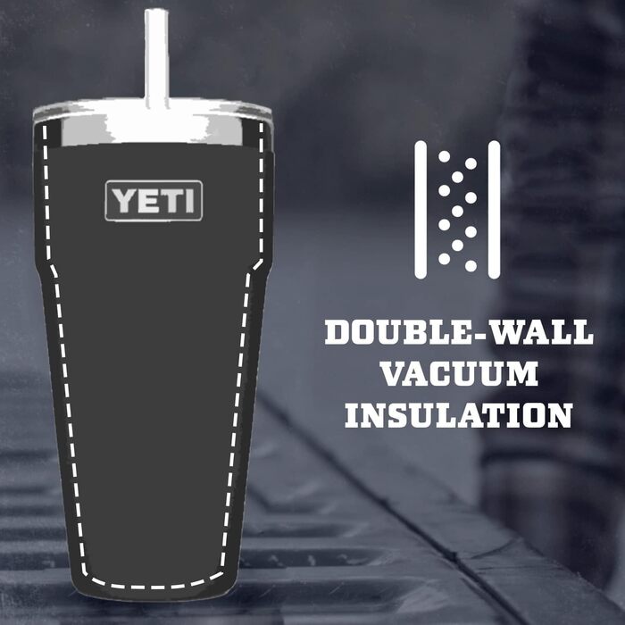 Термокружка YETI Rambler з трубочкою, нержавіюча сталь, ізольована, Charcoal, 769 мл