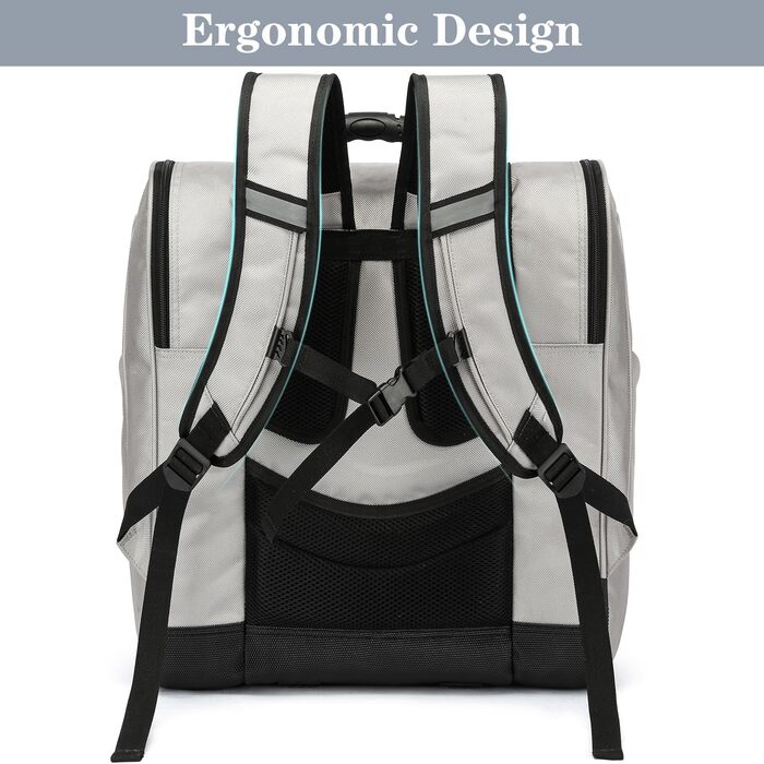 Чохол для лижних черевиків з рюкзачними лямками, рюкзак для лиж/сноуборду, сірий