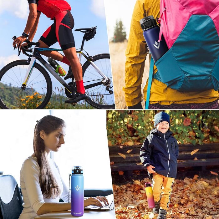 Термопляшка Vikaster 500 мл, нержавіюча сталь, без BPA, для спорту, подорожей та фітнесу, чорно-винна