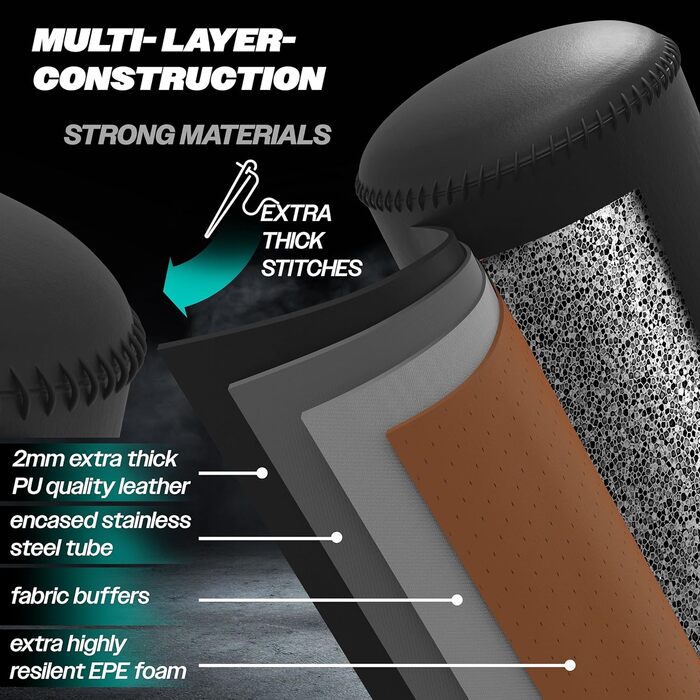 Набір для боксу KESSER® з боксерськими рукавичками, скакалкою, боксерським мішком та підлогою для тренувань. Чорний.