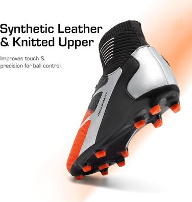 Футбольні бутси DREAM PAIRS для чоловіків: професійні, з шипами, для тренувань, розмір 46 EU, помаранчевий