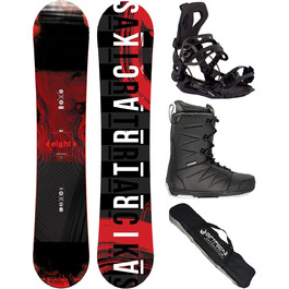Комплект для сноубордингу Airtracks: сноуборд Wide Hybrid Rocker 155 см, кріплення Master Fastec, черевики Star Black 41, сумка