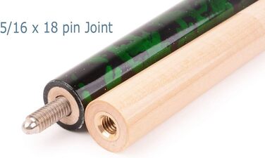 Більярдний кий AB Earth 2-х частинний, 147.3 см, зелений, 19oz, ручне розмальовування, з ірландським лляним обмотуванням