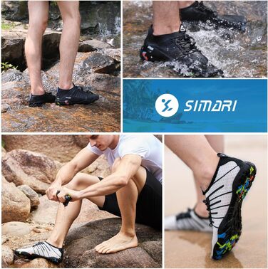 Водні черевики SIMARI WP001 для жінок та чоловіків, швидковисихаючі, для плавання, дайвінгу, серфінгу, йоги та відпочинку на природі. Розміри: 42 EU (216 Lila, 209 Gray Stripe)