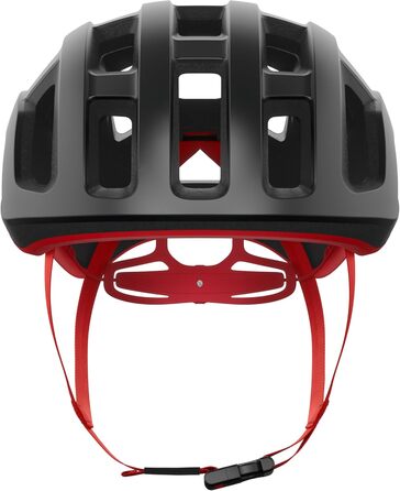 Велосипедний шолом POC Ventral Lite, ультралегкий, із посиленою конструкцією та відмінною вентиляцією, колір чорний/червоний матовий, розмір S (50-56 см)