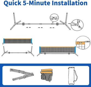 Набір для піклболу: сітка, 2 ракетки, 8 м'ячів, сумка - для дітей та початківців