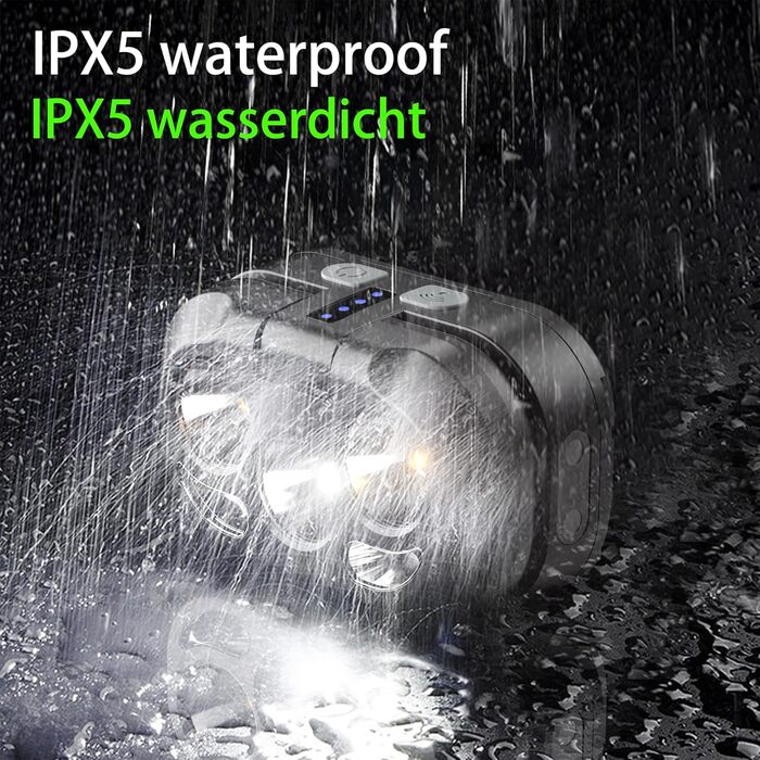 Ліхтар на голову Skylla LED акумуляторний, 250000 люмен, Zoom, 11 режимів, IP67, регульований, для кемпінгу та надзвичайних ситуацій (чорний)