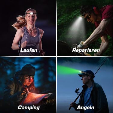 EverBrite LED налобний ліхтар: перезаряджуваний, 45г, IP67, 7 режимів, червоне та зелене світло для бігу, туризму, кемпінгу