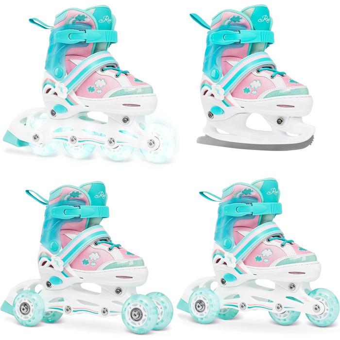 Дитячі ролики-коньки 4-в-1 RAVEN Zoya Mint, регульовані 30-33 (18,5-20,5 см)