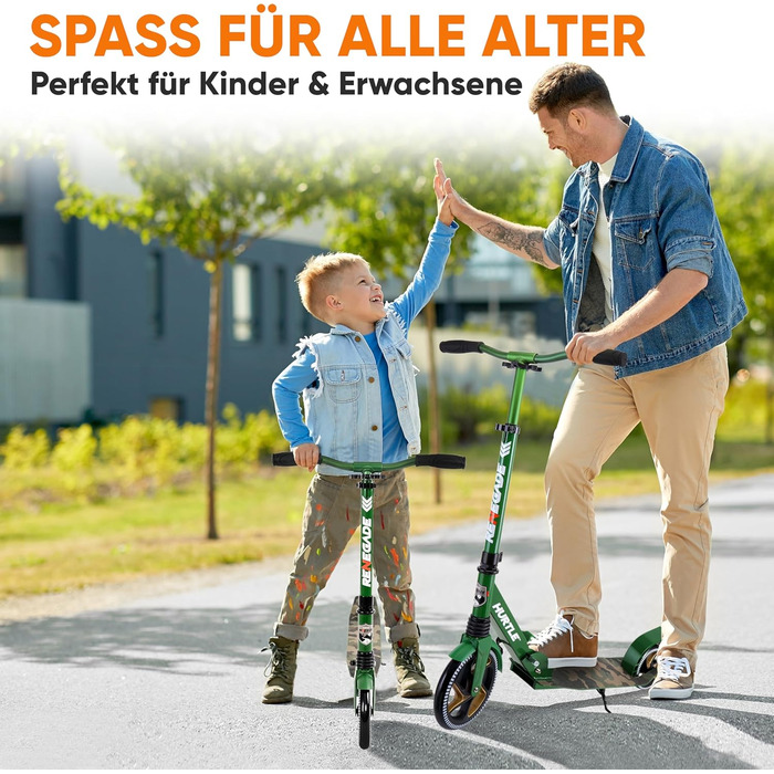 Міський ролер Hurtle Roller Kinder 10 років – складний, регульований по висоті 84–98 см, самокат для дітей та дорослих зі стійкою, з ремінком, до 100 кг, камуфляж