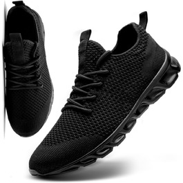 Чоловічі кросівки для ходьби та бігу: дихаючі, легкі, спортивні, для залу та вулиці, фітнес, теніс, розмір 47 EU, чорний колір, модель 8058