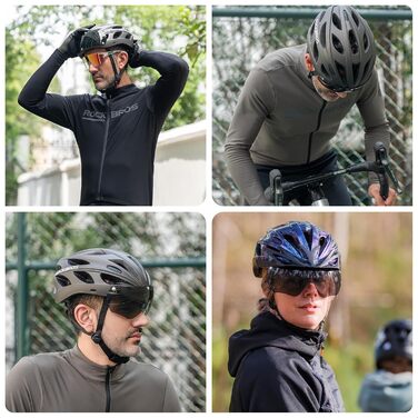 Шолом ROCKBROS для велосипеда: шолом для шосе, MTB, міський, зйомний візор, 58-61 см/58-65 см