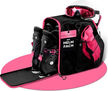 Чохол для лижних черевиків для дітей з відділенням для шолома [40 л] - ISCHGL (чорний-рожевий)