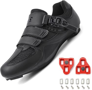 Велотуфлі для чоловіків та жінок: шосейні, MTB, Mountainbike, сумісні з Peloton, SPD, SPD-SL, Look Delta. Білі (42 EU, Чорний)