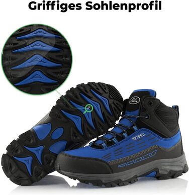 Черевики для ходьби жіночі та чоловічі, зимові, водонепроникні, 36 EU, синій, чорний