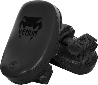 Легкі кік-пади Venum Skintex зі шкіри, матові, чорні, пара