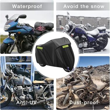 Чохол для мотоцикла 210D Oxford, захист від подряпин, водовідштовхувальний, для Harley-Davidson, Honda, Suzuki, Yamaha (245 x 105 x 125 см)