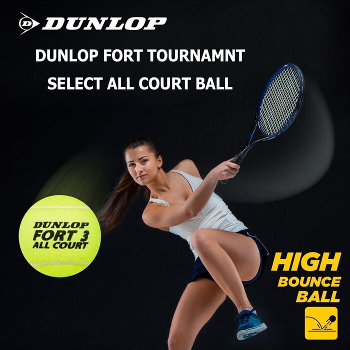 Тенісні м'ячі Dunlop Fort All Court, 9 штук (3x3), універсальні
