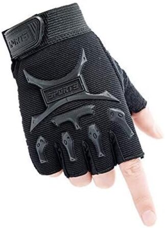 Дитячі велосипедні рукавички Long Keeper - півпальчикові, для катання на велосипеді, скейтборді, ролерблейдах, чорні