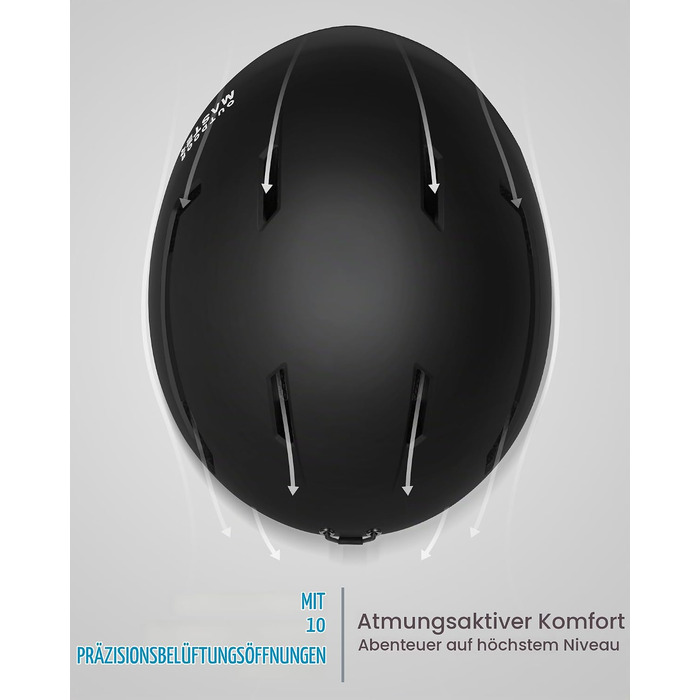 Комплект гірськолижний шолом та маска OutdoorMaster для дорослих, матовий чорний, розмір M (56-58 см)