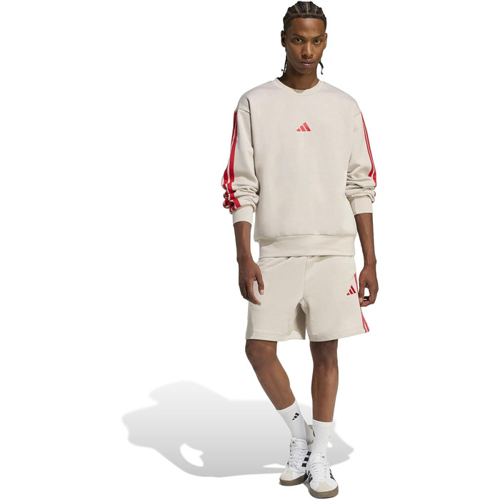 Чоловічі спортивні шорти Adidas Essential Three Stripes French Terry (розмір 4XL, колір Wonder Alumina/Pure Ruby)