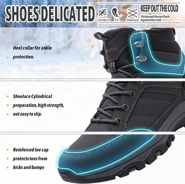 Черевики для туризму Littleplum Wanderschuhe, чоловічі, легкі, трекінгові, зимові, сірі, 39 EU CX