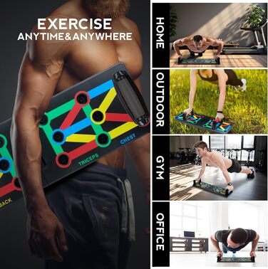 Багатофункціональна дошка для віджимань 12 в 1 з ручками, складаний тренажер для м'язів грудей, спини та плечей для дому, фітнес-набір для чоловіків та жінок