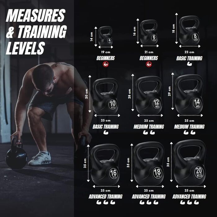 Kettlebell MAGIC SELECT з ергономічною ручкою для тренувань вдома і в залі, гиря для силових вправ, фітнесу та бодібілдингу