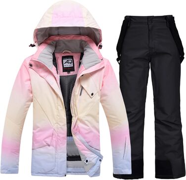 Комплект гірськолижний жіночий HOTIAN 2 в 1: куртка та штани, водонепроникний, вітронепроникний, для сноуборду та гірськолижного спорту, M, 2020+