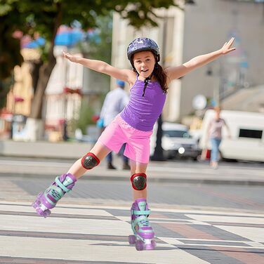 Дитячі ролики Nattork для дівчаток, 4-разове регулювання, кольори веселки – ідеальний подарунок для активного відпочинку (M (32-36 EU / 205-230 MM), Petrol)