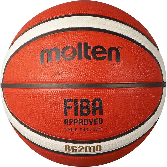 Баскетбольний м'яч Molten BG2010, розмір 5, для залу та вулиці, FIBA, помаранчевий/слонова кістка