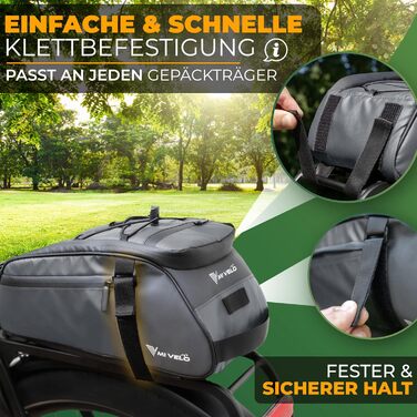 Велосумка MIVELO для багажника, ізотермічна, водовідштовхувальна, 10 л, сіра